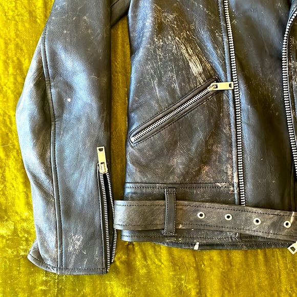 KOLLAR Distressed Leather Jacket! - Picture 5 of 12